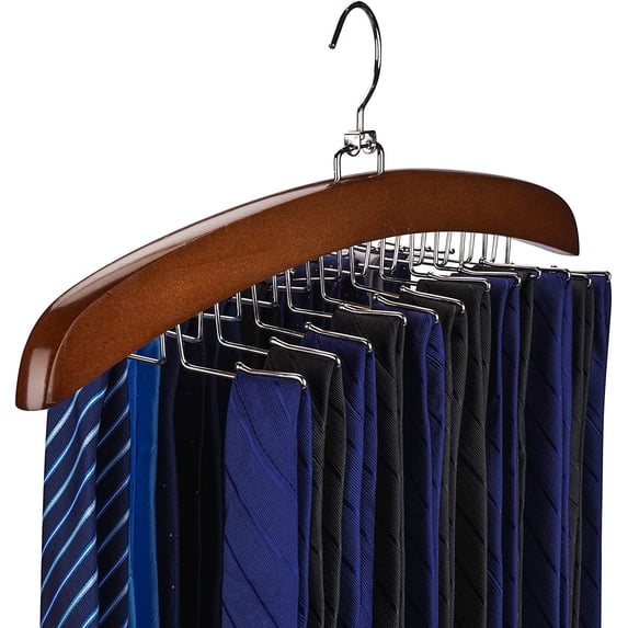 Motorized Closet Rack Tie Rack Tie Hanger 24 Hooks Wooden, Tank Top Hanger,Belt Organizer for ...