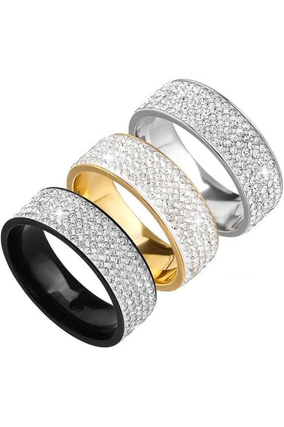 Tie Ring for Men Solid Stainless Steel Tie Accessories with Micro Pave Cubic Zirconia Necktie Holder Clips