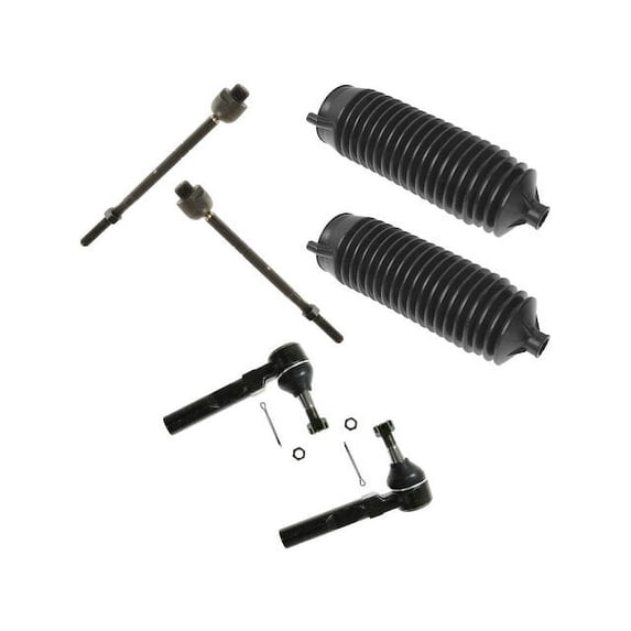 Tie Rod End and Steering Bellows Kit 6 Piece - Compatible with 2007 Chevy Silverado 1500 Classic RWD