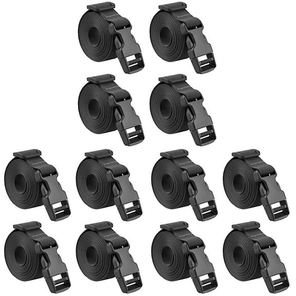 Tie Rope Bungee Cords Heavy Duty Outdoor down Straps Nylon Webbing Hooks Travel Elastic Multipurpose 12 Pcs