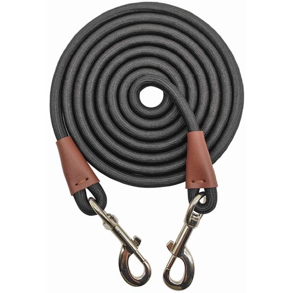 Tie Out Rope Dog Leash, Long Tether 8-10-13-15-20-25-30-35-40-50-65 FT Nylon Check Cord for Medium Large Dogs Indoor/Outdoor Camping Backyard (3/8" x 10ft)