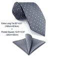 thumbnail image 1 of Tie Set Grey Blue Dots Neckties for Men Long 63 inches with Hanky XL, 1 of 8