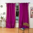 thumbnail image 1 of Tie Top Sheer Sari Curtains 80"W X 108"L matching tiebacks- Handcrafted Violet Red Indian Drapes Unlined for light & airy ambience Perfect for Living/Bedroom/Dining Room Sold in Pairs, 1 of 6