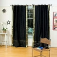 thumbnail image 1 of Tie Top Sheer Sari Curtains 80"W x 96"L matching tiebacks- Handcrafted Black Indian Drapes Unlined for light & airy ambience Perfect for Living/Bedroom/Dining Room Sold in Pairs, 1 of 6