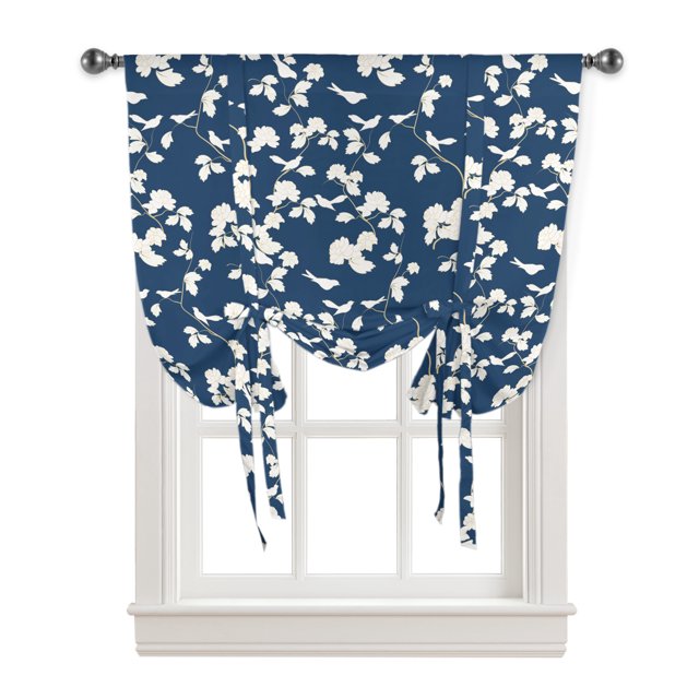 Tie Up Curtains Plants Birds Bathroom Curtains Window Short Curtains
