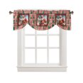 Tie Up Curtains Valances for Bedroom Rod Pocket Green Xmas Tree Red