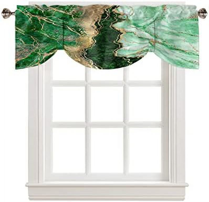 Tie Up Valance Curtain for Kitchen Living Room Vintage Red and Blue