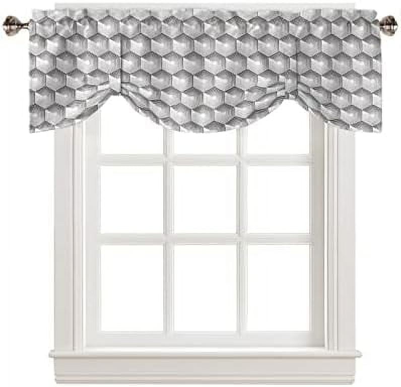 Tie Up Valance for Windows Abstract Marble Kitchen Curtains Valances