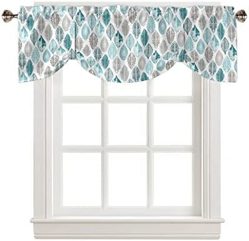 Tie Up Valance for Windows Abstract Mid Century Kitchen Curtains