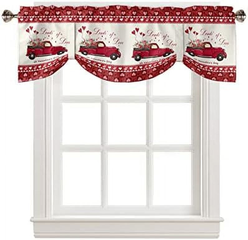 Tie Up Valance for Windows Pink Leopard Print Kitchen Curtains Valances