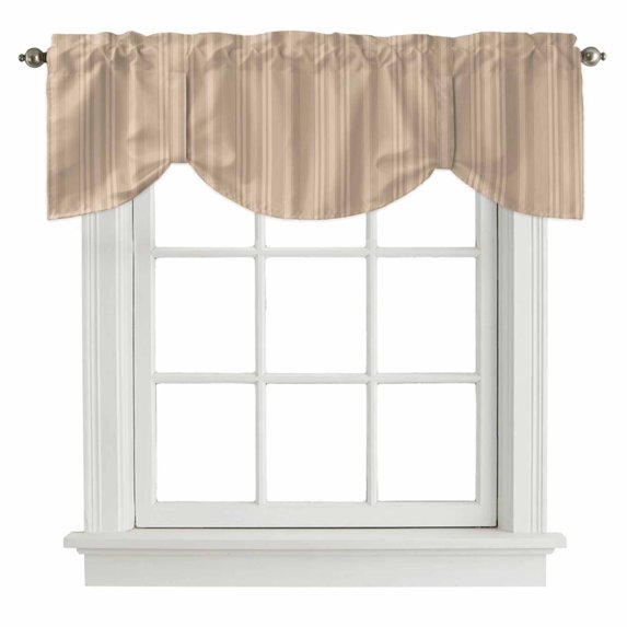 Tie Up Valance Beige Tan Valances for Windows Beige Tan Balloon Shade Valance Rod Pocket Window Treatment Adjustable Short Curtain Valances for Living Room Kitchen Bedroom Bathroom 42"x18"