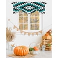 thumbnail image 1 of Tie Up Valance Curtain for Kitchen,Abstract Aztec Texture Pattern Rod Pocket Short Curtains Adjustable Tie-Up Shade Valances,Green Black Geometric Art Window Treatment for Bathroom Living Room, 1 of 8
