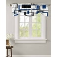 thumbnail image 1 of Tie Up Valance Curtain for Kitchen, Abstract Geometric Squares Rod Pocket Short Curtains Adjustable Tie-Up Shade Valances, Modern Blue Lines Art Window Treatment for Bathroom Living Room Bedroom, 1 of 7