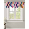 thumbnail image 1 of Tie Up Valance Curtain for Kitchen,Abstract Gradient Colorful Wave Texture Rod Pocket Short Curtains Adjustable Tie-Up Shade Valances,Striped Background Window Treatment for Bathroom Living Room, 1 of 8