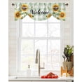 thumbnail image 1 of Tie Up Valance Curtain for Kitchen,Abstract Sunflower Pastoral Floral Rod Pocket Short Curtains Adjustable Tie-Up Shade Valances,Retro Green White Plaid Window Treatment for Bathroom Living Room, 1 of 8
