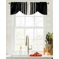 thumbnail image 1 of Tie Up Valance Curtain for Kitchen,Black Stripe Line Rod Pocket Short Curtains Adjustable Tie-Up Shade Valances,Retro Linen Window Treatment for Bathroom Living Room Bedroom, 1 of 8