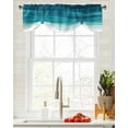 thumbnail image 1 of Tie Up Valance Curtain for Kitchen,Blue Gradient Water Ripple Rod Pocket Short Curtains Adjustable Tie-Up Shade Valances,Ombre Abstract Geometric Window Treatment for Bathroom Living Room Bedroom, 1 of 8