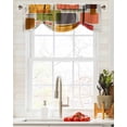 thumbnail image 1 of Tie Up Valance Curtain for Kitchen,Colorful Color Block Stripe Rod Pocket Short Curtains Adjustable Tie-Up Shade Valances,Abstract Geometric Window Treatment for Bathroom Living Room Bedroom, 1 of 8