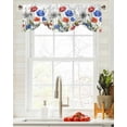 thumbnail image 1 of Tie Up Valance Curtain for Kitchen,Country Red Blue Gray Flowers Rod Pocket Short Curtains Adjustable Tie-Up Shade Valances,Watercolor Farm Floral Window Treatment for Bathroom Living Room Bedroom, 1 of 8