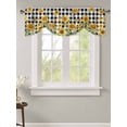thumbnail image 1 of Tie Up Valance Curtain for Kitchen,Farm Sunflower Green Leaf Plant Rod Pocket Short Curtains Adjustable Tie-Up Shade Valances,Black and White Checker Window Treatment for Bathroom Living Room Bedroom, 1 of 8