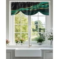 thumbnail image 1 of Tie Up Valance Curtain for Kitchen,Green Marble Stripes Gold Foil Rod Pocket Short Curtains Adjustable Tie-Up Shade Valances,Abstract Geometric Window Treatment for Bathroom Living Room Bedroom, 1 of 8