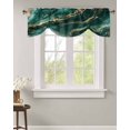 thumbnail image 1 of Tie Up Valance Curtain for Kitchen, Modern Dark Green Liquid Line Rod Pocket Short Curtains Adjustable Tie-Up Shade Valances, Abstract Simple Gold Window Treatment for Bathroom Living Room Bedroom, 1 of 7