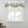 thumbnail image 1 of Tie Up Valance Curtain for Kitchen, Morocco Art White Wave Stripe Rod Pocket Short Curtains Adjustable Tie-Up Shade Valances, Sage Green Color Ombre Window Treatment for Bathroom Living Room Bedroom, 1 of 9