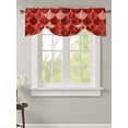 thumbnail image 1 of Tie Up Valance Curtain for Kitchen,Nautical Ocean Fish Scale Rod Pocket Short Curtains Adjustable Tie-Up Shade Valances,Modern Red Gradient Pattern Window Treatment for Bathroom Living Room Bedroom, 1 of 8