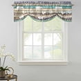 thumbnail image 1 of Tie Up Valance Curtain for Kitchen, Retro Blue Brown Wooden Plank Rod Pocket Short Curtains Adjustable Tie-Up Shade Valances, Farm Chicken Cow Pig Window Treatment for Bathroom Living Room Bedroom, 1 of 9