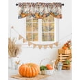 thumbnail image 1 of Tie Up Valance Curtain for Kitchen,Retro Thanksgiving Blue Pumpkin Rod Pocket Short Curtains Adjustable Tie-Up Shade Valances,Eucalyptus Leaves Window Treatment for Bathroom Living Room Bedroom, 1 of 8