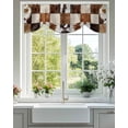 thumbnail image 1 of Tie Up Valance Curtain for Kitchen,Rustic Cow Animal Fur Rod Pocket Short Curtains Adjustable Tie-Up Shade Valances,Farmhouse Leather Brown White Window Treatment for Bathroom Living Room Bedroom, 1 of 8