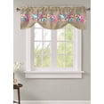 thumbnail image 1 of Tie Up Valance Curtain for Kitchen,Summer Marine Life Pink Starfish Rod Pocket Short Curtains Adjustable Tie-Up Shade Valances,Shell Coral on Linen Window Treatment for Bathroom Living Room Bedroom, 1 of 8