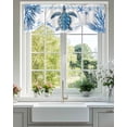 thumbnail image 1 of Tie Up Valance Curtain for Kitchen,Summer Ocean Blue Turtle on White Rod Pocket Short Curtains Adjustable Tie-Up Shade Valances,Sea Starfish Coral Window Treatment for Bathroom Living Room Bedroom, 1 of 8