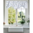 thumbnail image 1 of Tie Up Valance Curtain for Kitchen,Watercolor Blue Bow Rod Pocket Short Curtains Adjustable Tie-Up Shade Valances,Romantic Style Window Treatment for Bathroom Living Room Bedroom, 1 of 8