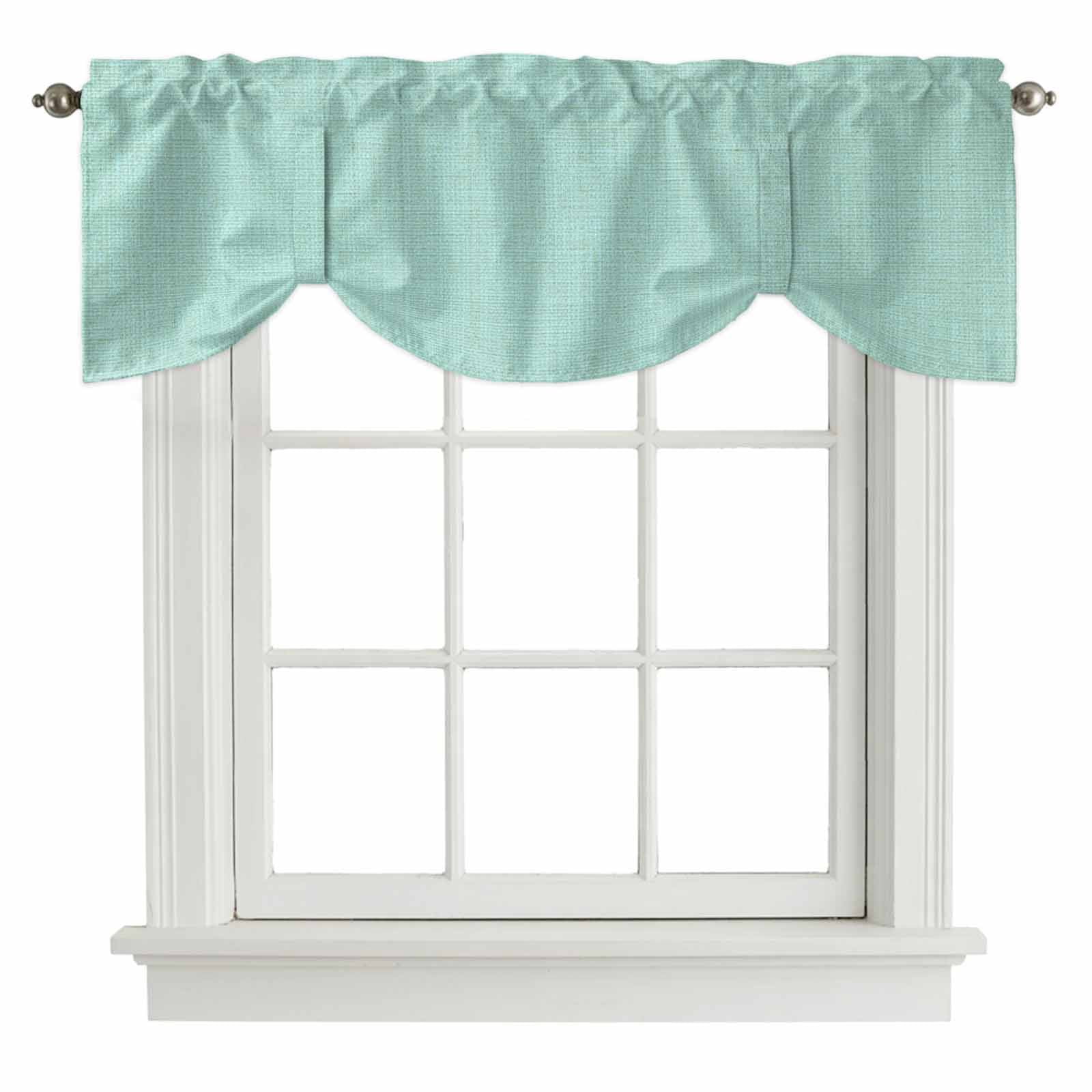 Valance Short Tie Up Valance Linen Mint Green Valances for Windows Modern Minimalist ...