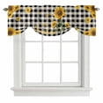 thumbnail image 1 of Tie Up Valance for Windows Bee Sunflowers Curtains Valances Rod Pocket Valance Window Treatments Black Buffalo Plaid You Are My Sunshine Balloon Curtains for Kitchen Living Room Bedroom 54x18 Inch, 1 of 9