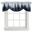 thumbnail image 1 of Tie Up Valance for Windows Blue Forest Curtains Valances Rod Pocket Valance Window Treatments Tree Bird Nature Landscape Balloon Curtains for Kitchen Living Room Bedroom Bathroom Decor 42x12 Inch, 1 of 9