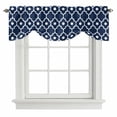 thumbnail image 1 of Tie Up Valance for Windows Blue Moroccan Design Curtains Valances Rod Pocket Valance Window Treatments Geometric Art Balloon Curtains for Kitchen Living Room Bedroom Bathroom Decor 54x18 Inch, 1 of 9