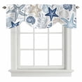 thumbnail image 1 of Tie Up Valance for Windows Blue Starfish Curtains Valances Rod Pocket Valance Window Treatments Marine Life Ocean Coastal Balloon Curtains for Kitchen Living Room Bedroom Bathroom Decor 42x12 Inch, 1 of 9