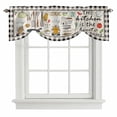 thumbnail image 1 of Tie Up Valance for Windows Cooking Kitchenware Gnome Curtains Valances Rod Pocket Valance Window Treatments Kitchen Tool Black Plaid Balloon Curtains for Kitchen Living Room Bedroom 42x12 Inch, 1 of 9