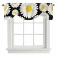 thumbnail image 1 of Tie Up Valance for Windows Daisy Curtains Valances Rod Pocket Valance Window Treatments Black Yellow Bloom Floral Balloon Curtains for Kitchen Living Room Bedroom Bathroom Decor 42x12 Inch, 1 of 9