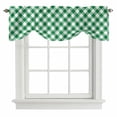 thumbnail image 1 of Tie Up Valance for Windows Dark Green Buffalo Check Plaid Curtains Valances Rod Pocket Valance Window Treatments Farmhouse Style Balloon Curtains for Kitchen Living Room Bedroom Bathroom 42x12 Inch, 1 of 9