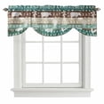 thumbnail image 1 of Tie Up Valance for Windows Farmhouse Animal Chicken Cow Pig Curtains Valances Rod Pocket Valance Window Treatments Windmills Teal Wood Balloon Curtains for Kitchen Living Room Bedroom 54x18 Inch, 1 of 9