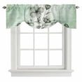 thumbnail image 1 of Tie Up Valance for Windows Green Flower Curtains Valances Rod Pocket Valance Window Treatments Floral Branch Leaves Balloon Curtains for Kitchen Living Room Bedroom Bathroom Decor 54x18 Inch, 1 of 9