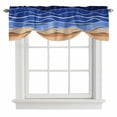 thumbnail image 1 of Tie Up Valance for Windows Navy Blue Waves Curtains Valances Rod Pocket Valance Window Treatments Abstract Water Lines Balloon Curtains for Kitchen Living Room Bedroom Bathroom Decor 54x18 Inch, 1 of 9