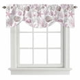 thumbnail image 1 of Tie Up Valance for Windows Pink Starfish Shell Curtains Valances Rod Pocket Valance Window Treatments Coral Ocean Marine Life Balloon Curtains for Kitchen Living Room Bedroom Bathroom 42x12 Inch, 1 of 9