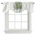 thumbnail image 1 of Tie Up Valance for Windows Sage Green Eucalyptus Leaves Curtains Valances Rod Pocket Valance Window Treatments Floral Bottle Stripes Balloon Curtains for Kitchen Living Room Bedroom 42x12 Inch, 1 of 9