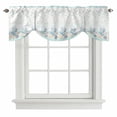 thumbnail image 1 of Tie Up Valance for Windows Teal Starfish Curtains Valances Rod Pocket Valance Window Treatments Coral Shell Marine Life Balloon Curtains for Kitchen Living Room Bedroom Bathroom Decor 42x12 Inch, 1 of 9