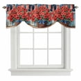 thumbnail image 1 of Tie Up Valances for Windows, 4th of July Adjustable Valance Curtains Window Treatment for Living Room, Patriotic Red Poppy Flowers American Flag Rod Pocket Kitchen Curtains & Drapes 42x18 Inch, 1 of 9