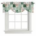 thumbnail image 1 of Tie Up Valances for Windows, Boho Spring Floral Adjustable Valance Curtains Window Treatment for Living Room, Retro Flowers Plants Patchwork Grid Green Rod Pocket Kitchen Curtains 42x18 Inch, 1 of 9